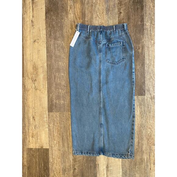 Young Fabulous Broke Denim Skirt Womens S Mzedium NEW NWT Midi Elastic Waist YFB - Picture 5 of 10